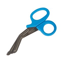 Trauma Shears McKesson Medicut™ 7-1/4 Inch Length Medical Grade Stainless Steel Blue Finger Ring Handle Angled Blunt Tip / Blunt Tip