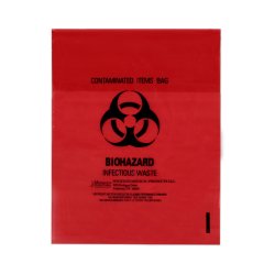 Biohazard Waste Bag Biohazard Symbol / Biohazardous Waste / Infectious Waste 1 to 3 gal. Red 11 X 14 Inch