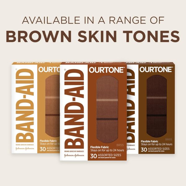 Band-Aid Brand Ourtone Adhesive Bandages, Flexible Protection & Care of Minor Cuts & Scrapes, Quilt-Aid Pad for Painful Wounds, BR45, Assorted Sizes, 3 Pack - Image 6