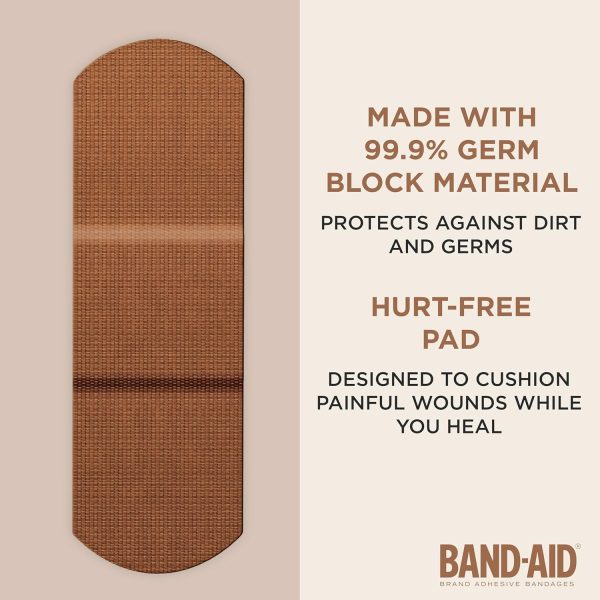Band-Aid Brand Ourtone Adhesive Bandages, Flexible Protection & Care of Minor Cuts & Scrapes, Quilt-Aid Pad for Painful Wounds, BR45, Assorted Sizes, 3 Pack - Image 3