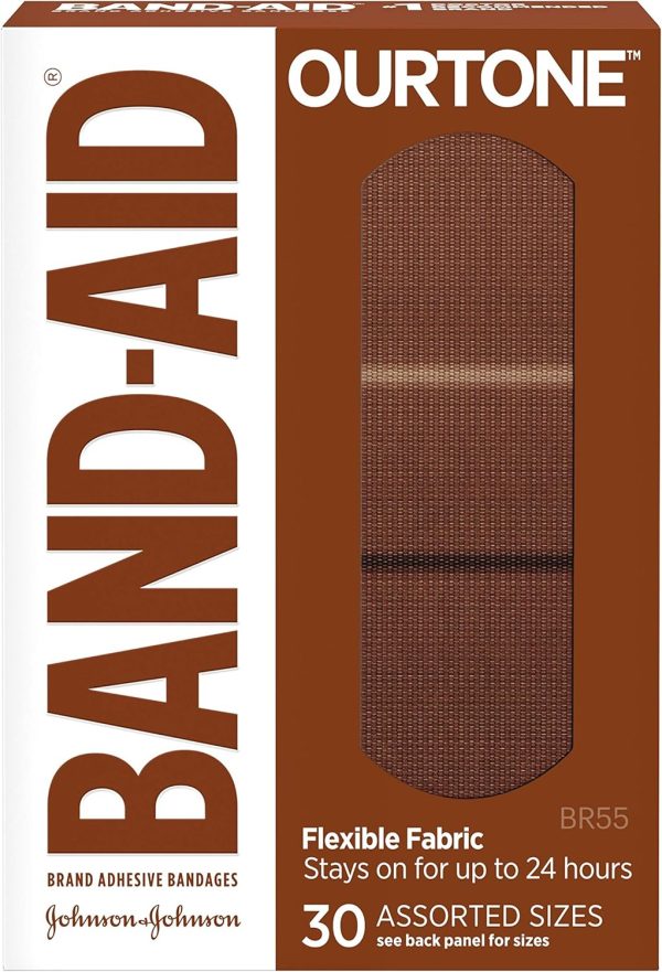 Band-Aid Brand Ourtone Adhesive Bandages, Flexible Protection & Care of Minor Cuts & Scrapes, Quilt-Aid Pad for Painful Wounds, BR55, Assorted Sizes, 30 ct, Pack of 3 - Image 6