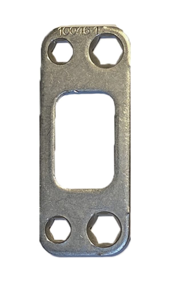 Kwikset / Deadbolt Round Corner Heavy Duty Strike Plate / Satin Nickel / 820050-15